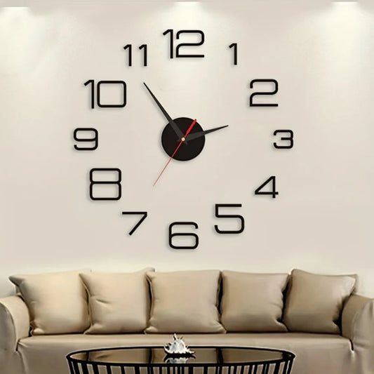 2023 Modern DIY Wall Clock - Acrylic Mirror Stickers - Home Decor